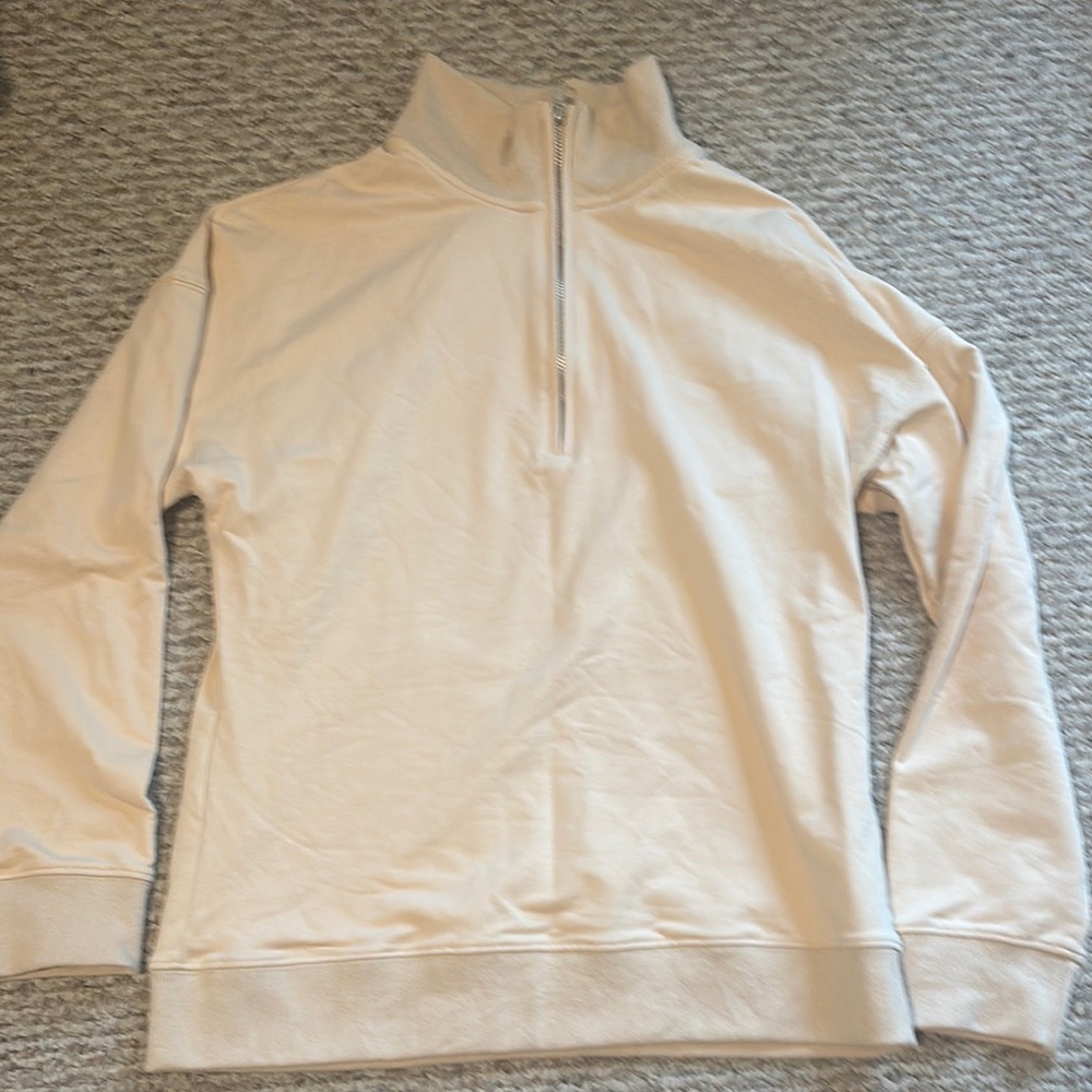 Elegant Cream Quarter-Zip Sweater